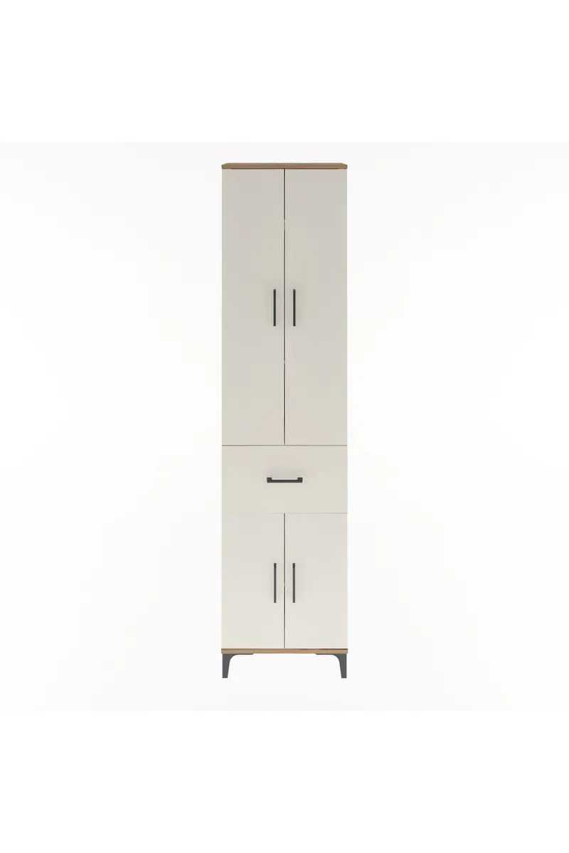 Arges Dolap 4 Raflı Tek Çekmeceli 4 Kapaklı 60x30x243