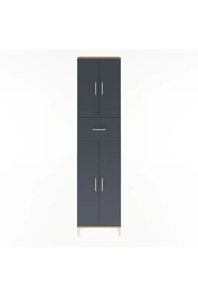 Arges Dolap 4 Raflı Tek Çekmeceli 4 Kapaklı 60x30x243
