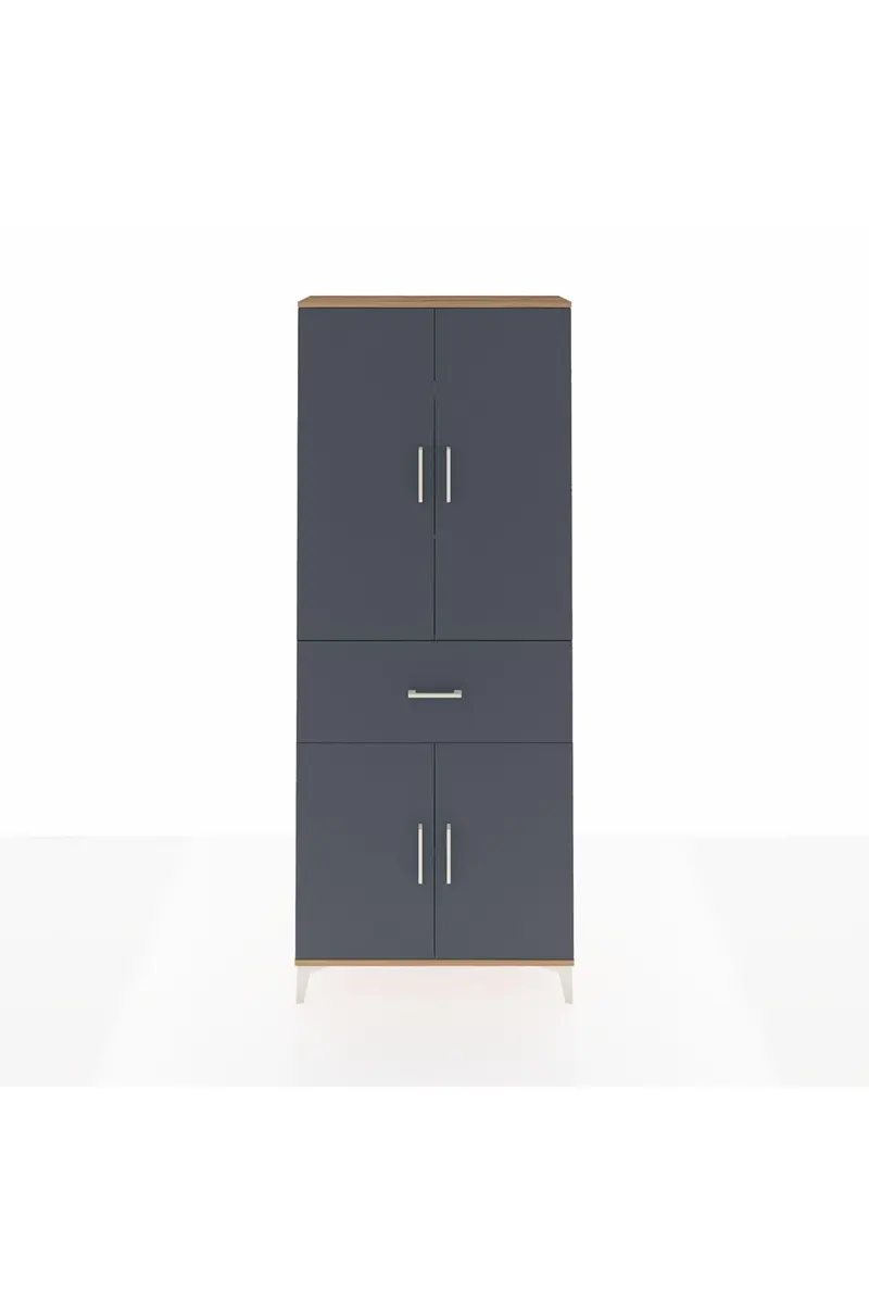 Arges Dolap 4 Raflı Tek Çekmeceli 4 Kapaklı 88x30x221