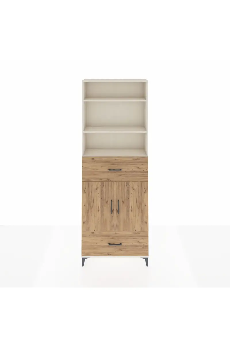 Arges Dolap 5 Raflı 2 Çekmeceli 2 Kapaklı 88x30x243
