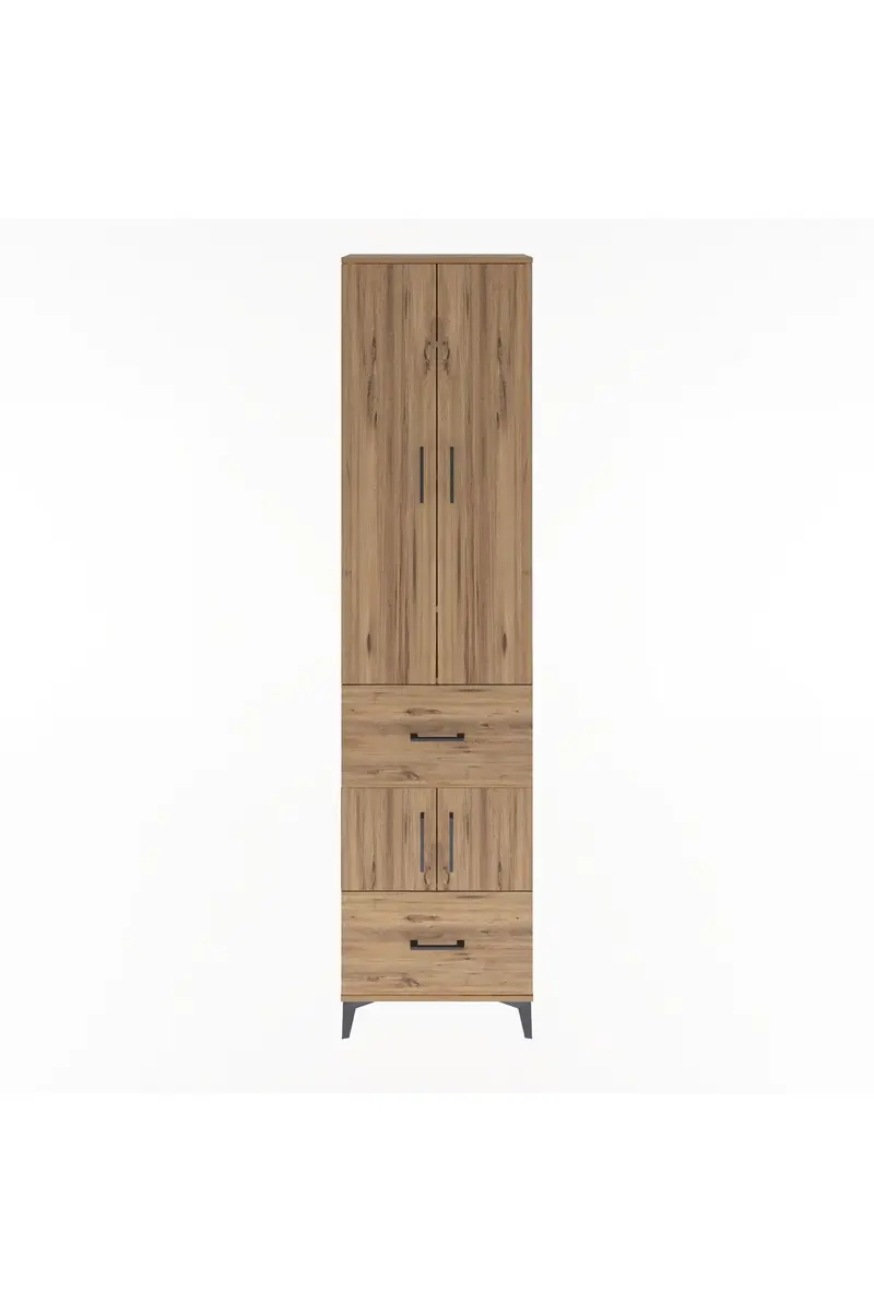 Arges Dolap 5 Raflı 2 Çekmeceli 4 Kapaklı 60x30x243