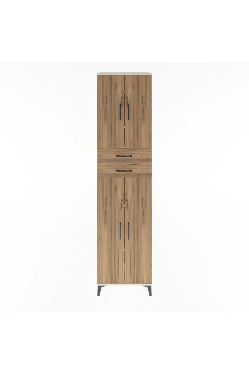 Arges Dolap 5 Raflı 2 Çekmeceli 4 Kapaklı 60x30x243