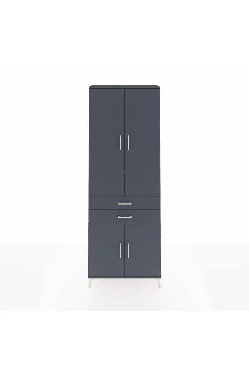 Arges Dolap 5 Raflı 2 Çekmeceli 4 Kapaklı 88x30x243