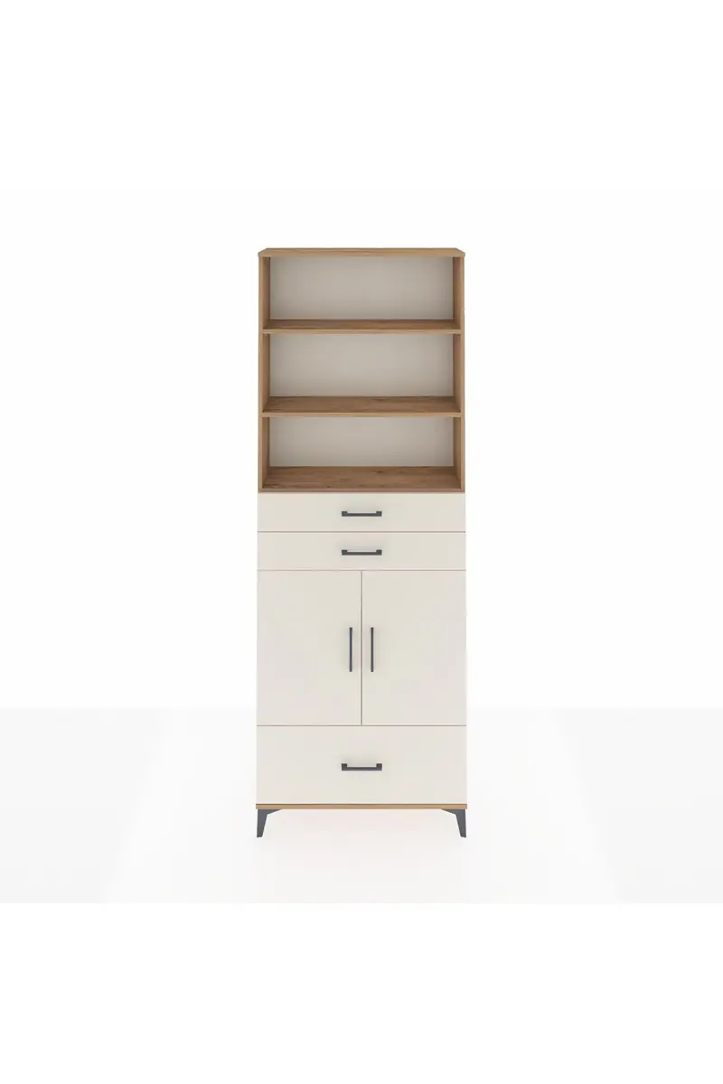 Arges Dolap 5 Raflı 3 Çekmeceli 2 Kapaklı 88x30x243