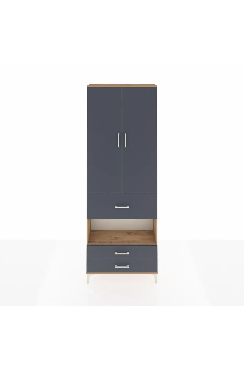 Arges Dolap 5 Raflı 3 Çekmeceli 2 Kapaklı 88x30x243