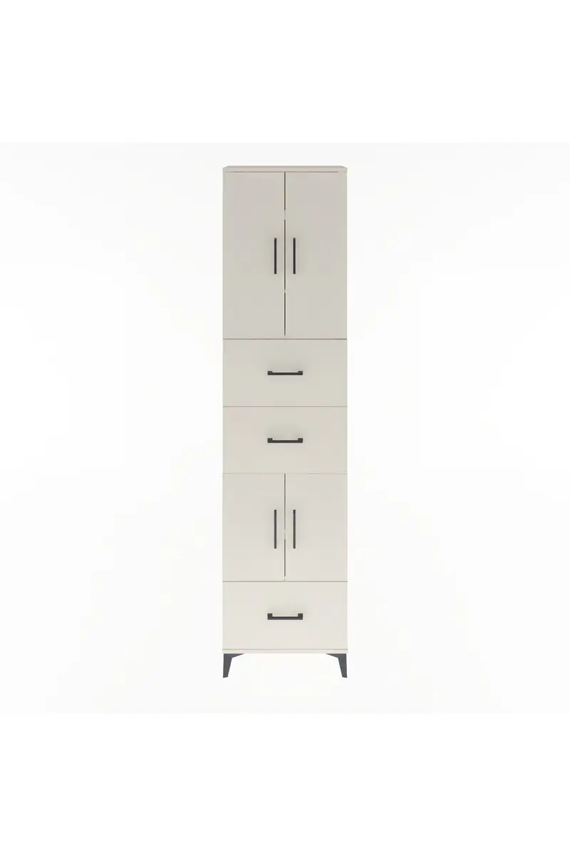 Arges Dolap 5 Raflı 3 Çekmeceli 4 Kapaklı 60x30x243