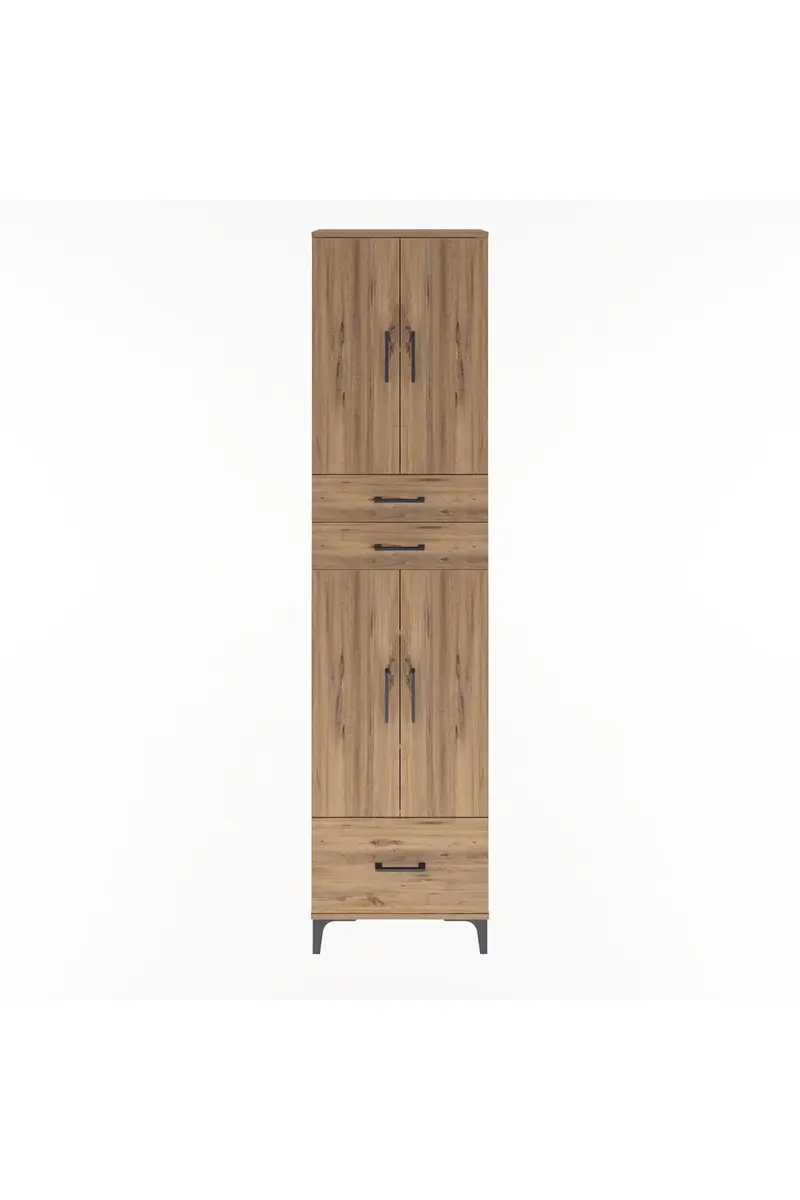 Arges Dolap 5 Raflı 3 Çekmeceli 4 Kapaklı 60x30x243