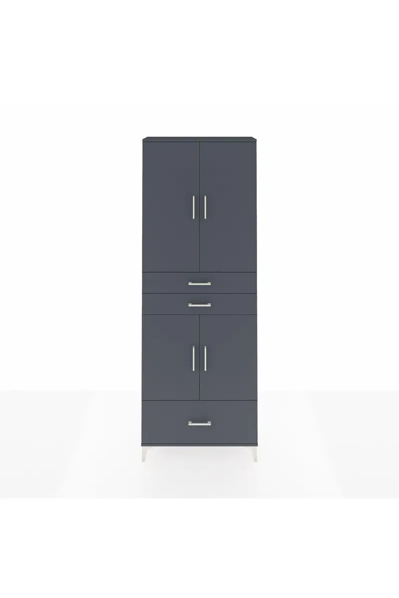 Arges Dolap 5 Raflı 3 Çekmeceli 4 Kapaklı 88x30x243