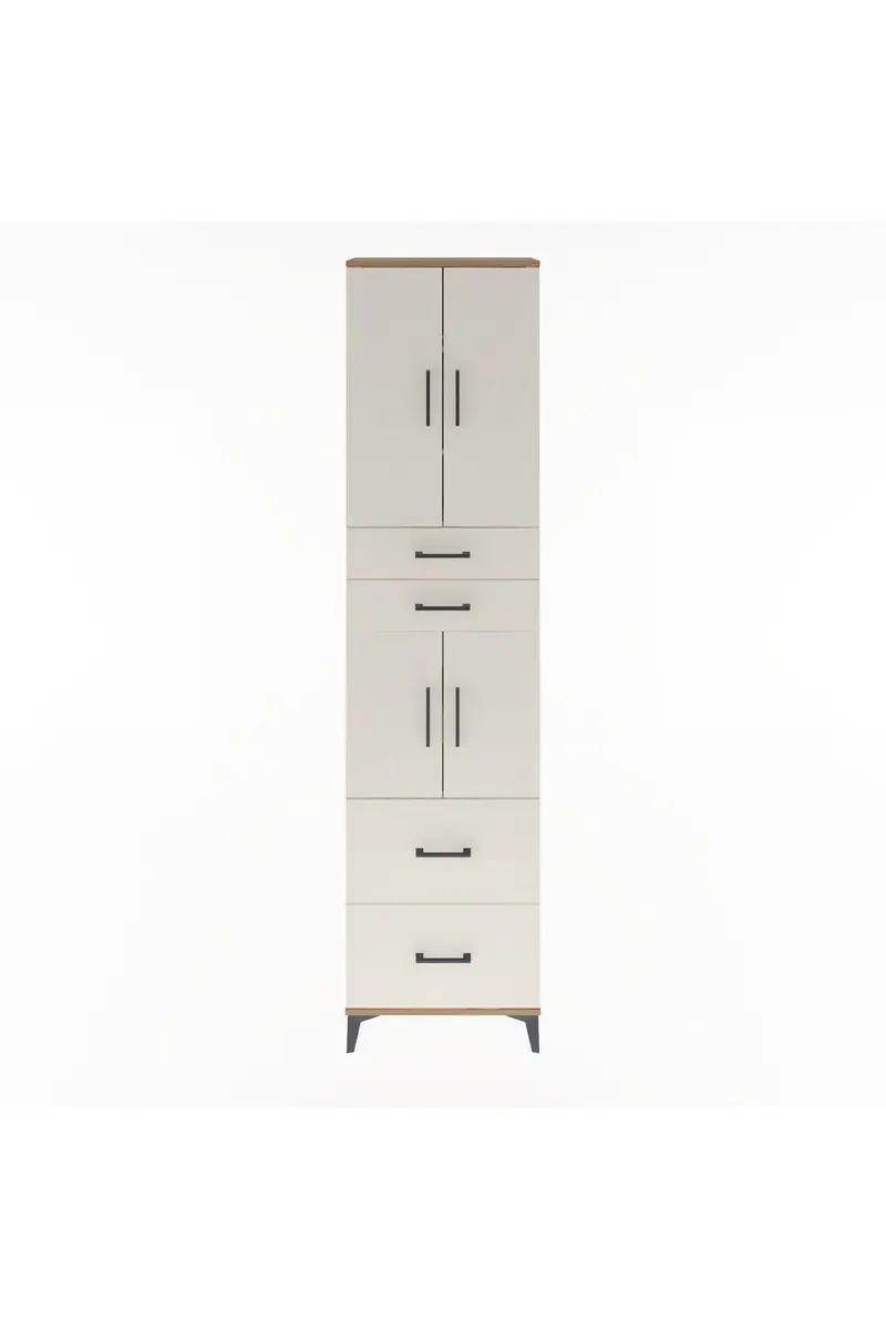 Arges Dolap 5 Raflı 4 Çekmeceli 4 Kapaklı 60x30x243