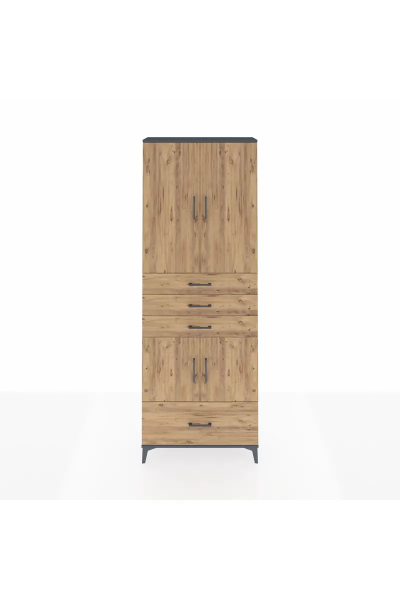 Arges Dolap 5 Raflı 4 Çekmeceli 4 Kapaklı 88x30x243