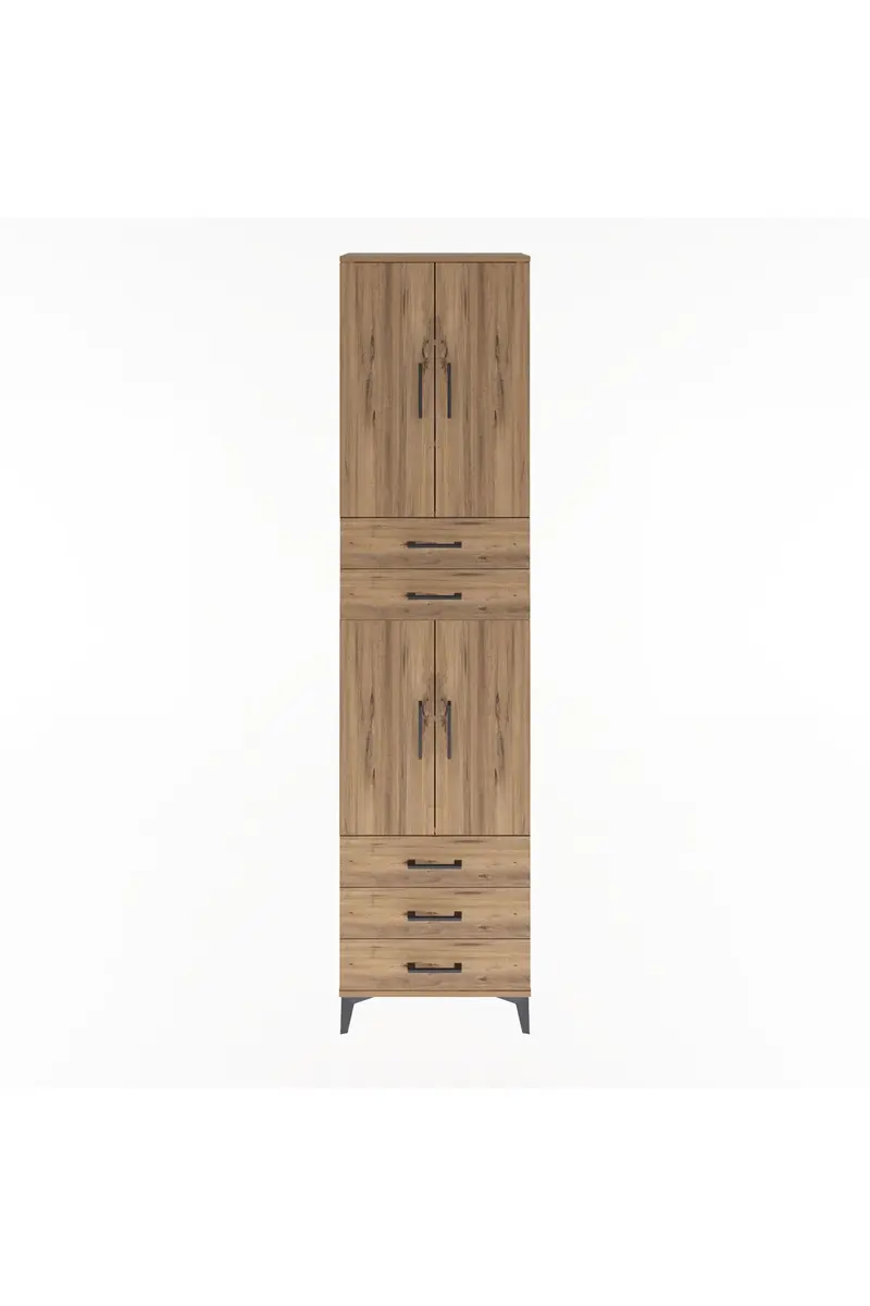 Arges Dolap 5 Raflı 5 Çekmeceli 4 Kapaklı 60x30x243