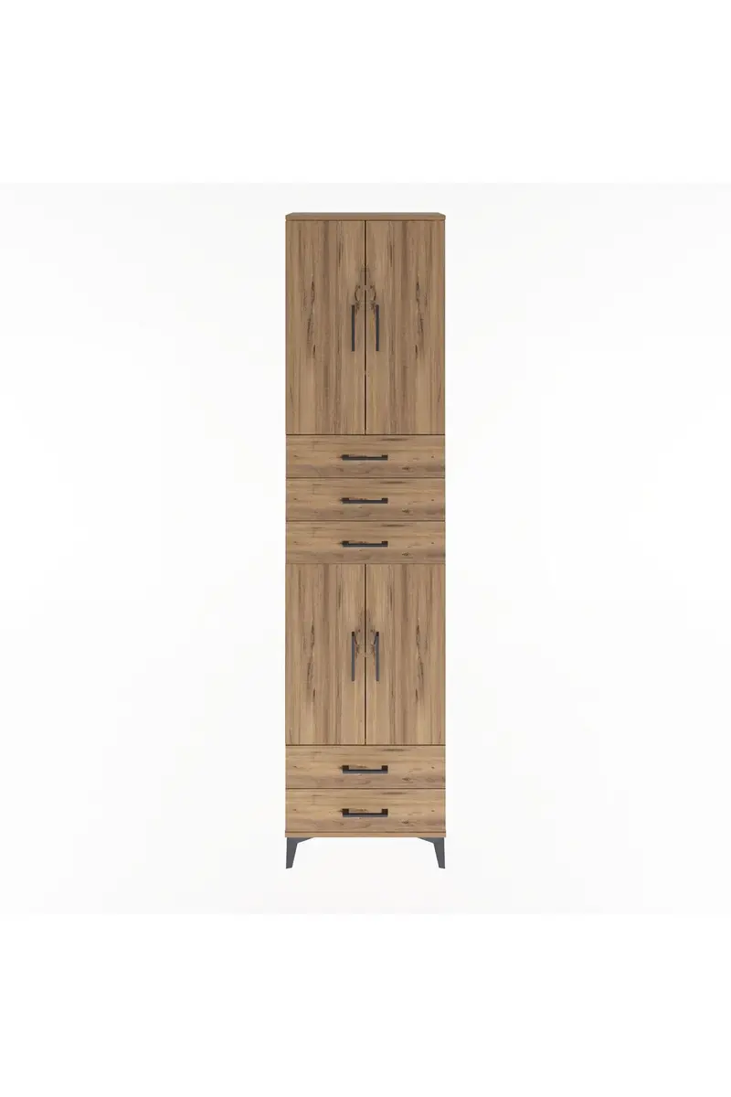 Arges Dolap 5 Raflı 5 Çekmeceli 4 Kapaklı 60x30x243