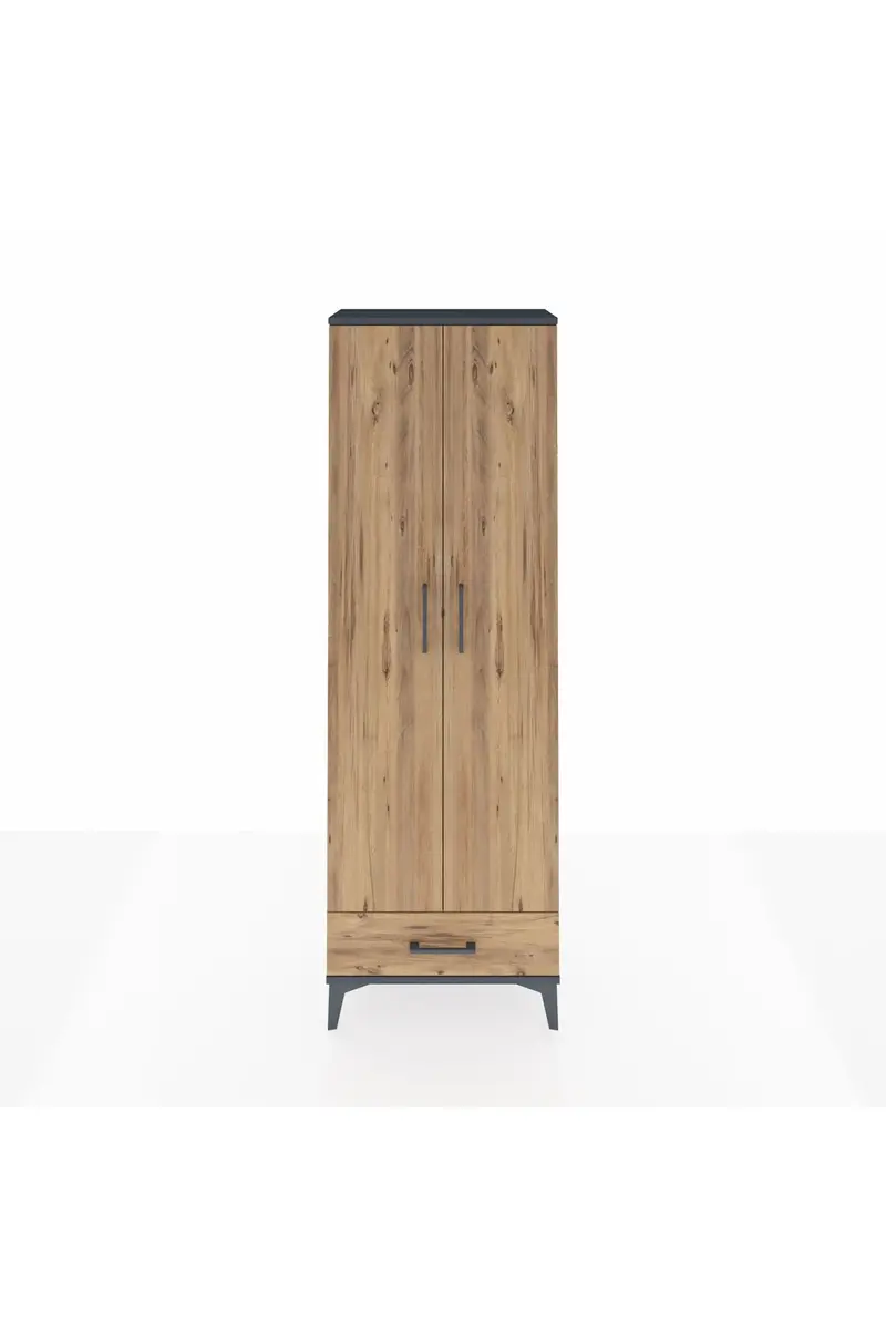 Arges Dolap 5 Raflı Tek Çekmeceli 2 Kapaklı 60x30x182