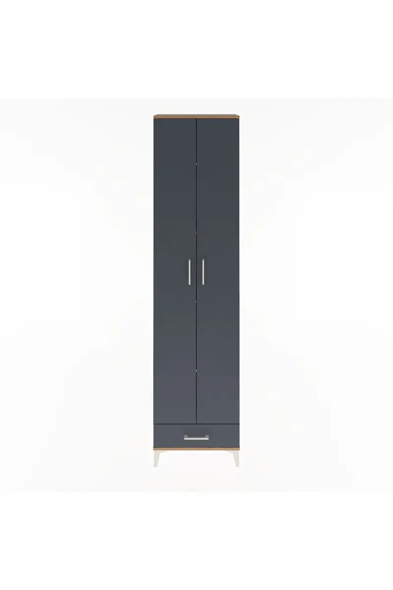 Arges Dolap 5 Raflı Tek Çekmeceli 2 Kapaklı 60x30x243