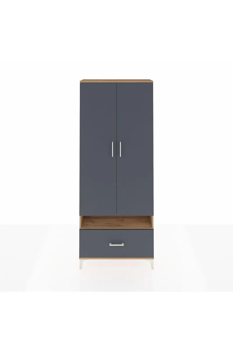 Arges Dolap 5 Raflı Tek Çekmeceli 2 Kapaklı 88x30x221