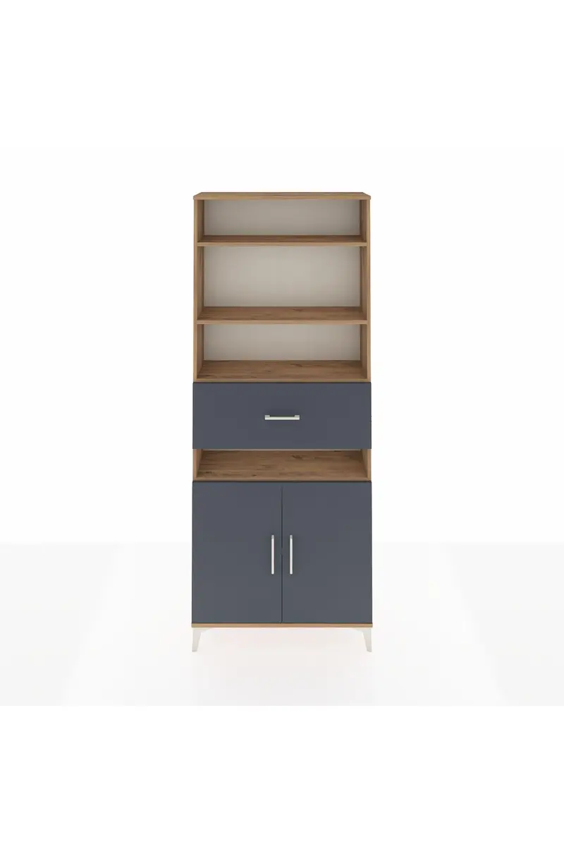 Arges Dolap 5 Raflı Tek Çekmeceli 2 Kapaklı 88x30x221