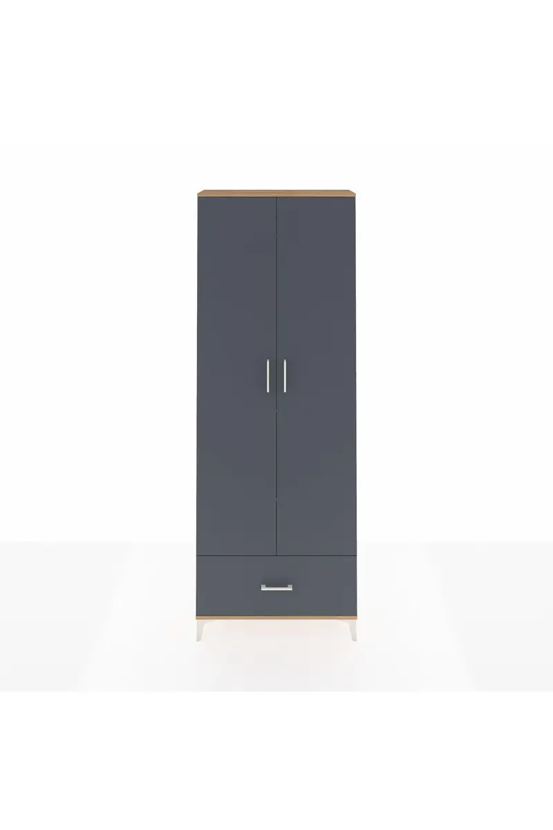 Arges Dolap 5 Raflı Tek Çekmeceli 2 Kapaklı 88x30x243