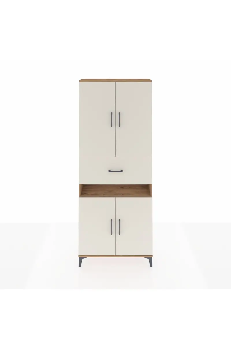 Arges Dolap 5 Raflı Tek Çekmeceli 4 Kapaklı 88x30x221