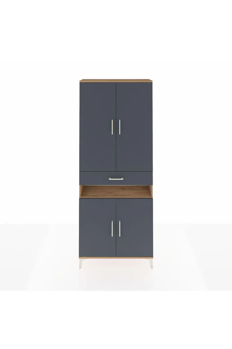 Arges Dolap 5 Raflı Tek Çekmeceli 4 Kapaklı 88x30x221