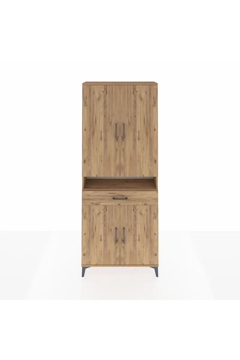 Arges Dolap 5 Raflı Tek Çekmeceli 4 Kapaklı 88x30x221