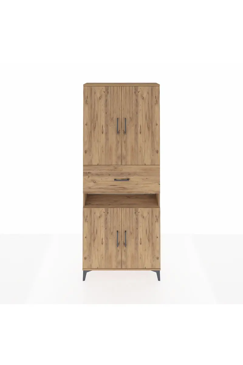 Arges Dolap 5 Raflı Tek Çekmeceli 4 Kapaklı 88x30x221