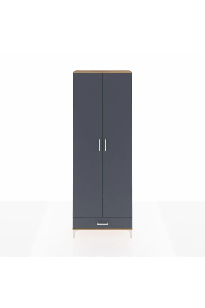 Arges Dolap 6 Raflı Tek Çekmeceli 2 Kapaklı 88x30x243