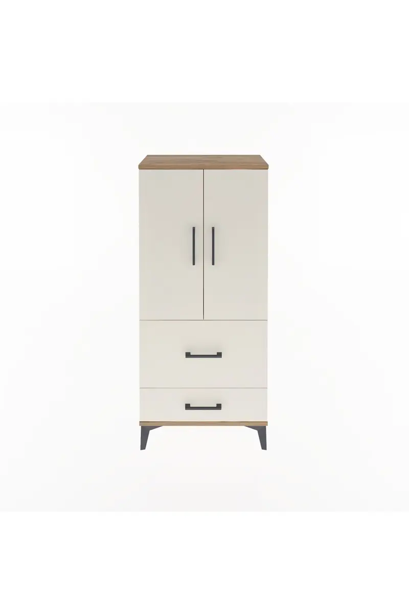 Arges Dolap Tek Raflı 2 Çekmeceli 2 Kapaklı 60x30x134