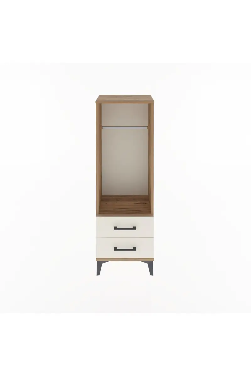 Arges Dolap Tek Raflı 2 Çekmeceli Tek Askılı 44x30x134