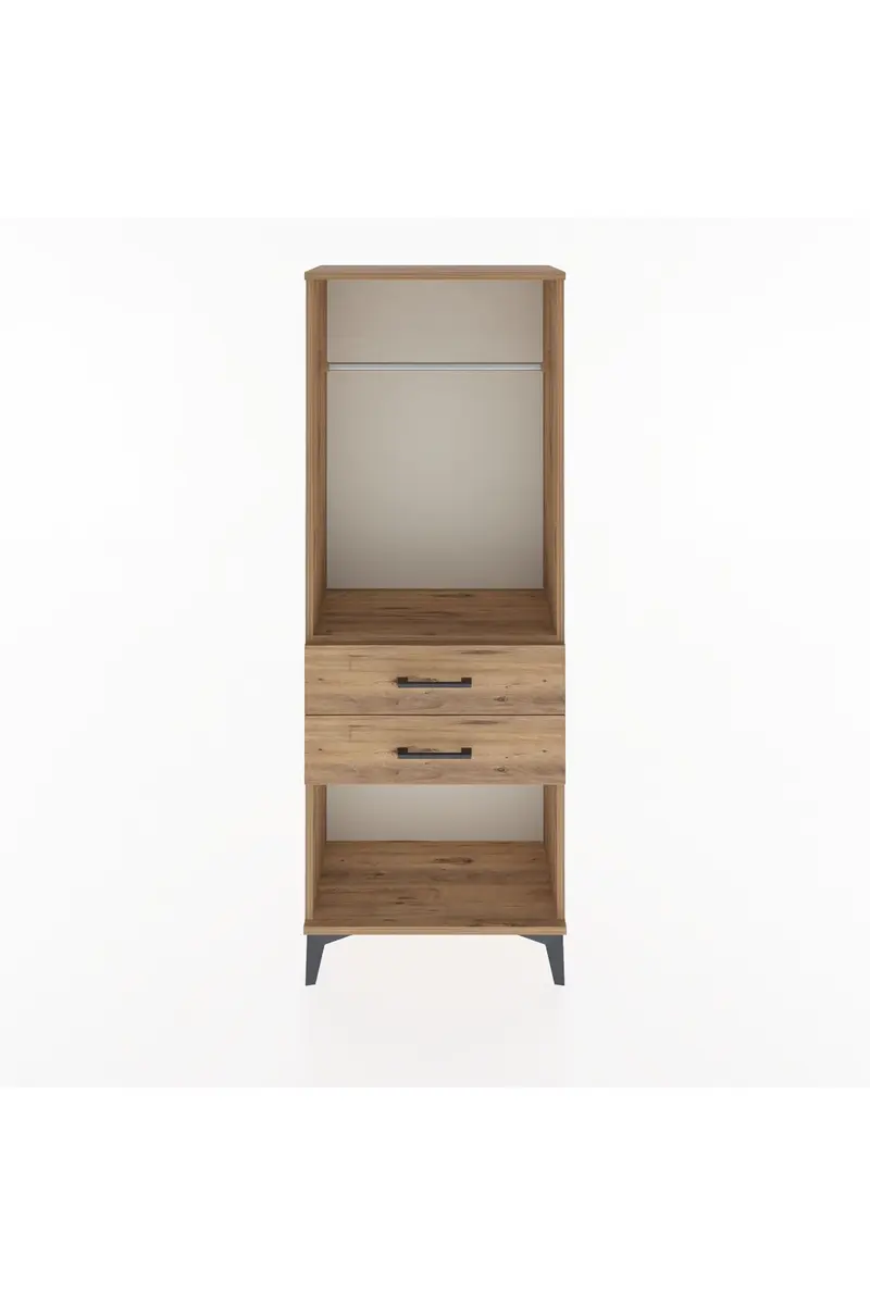 Arges Dolap Tek Raflı 2 Çekmeceli Tek Askılı 60x30x163