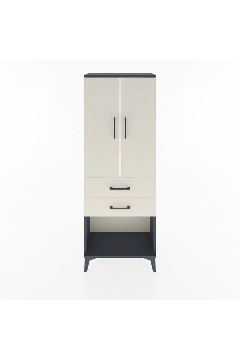 Arges Dolap Tek Raflı 2 Çekmeceli Tek Askılı 60x30x163