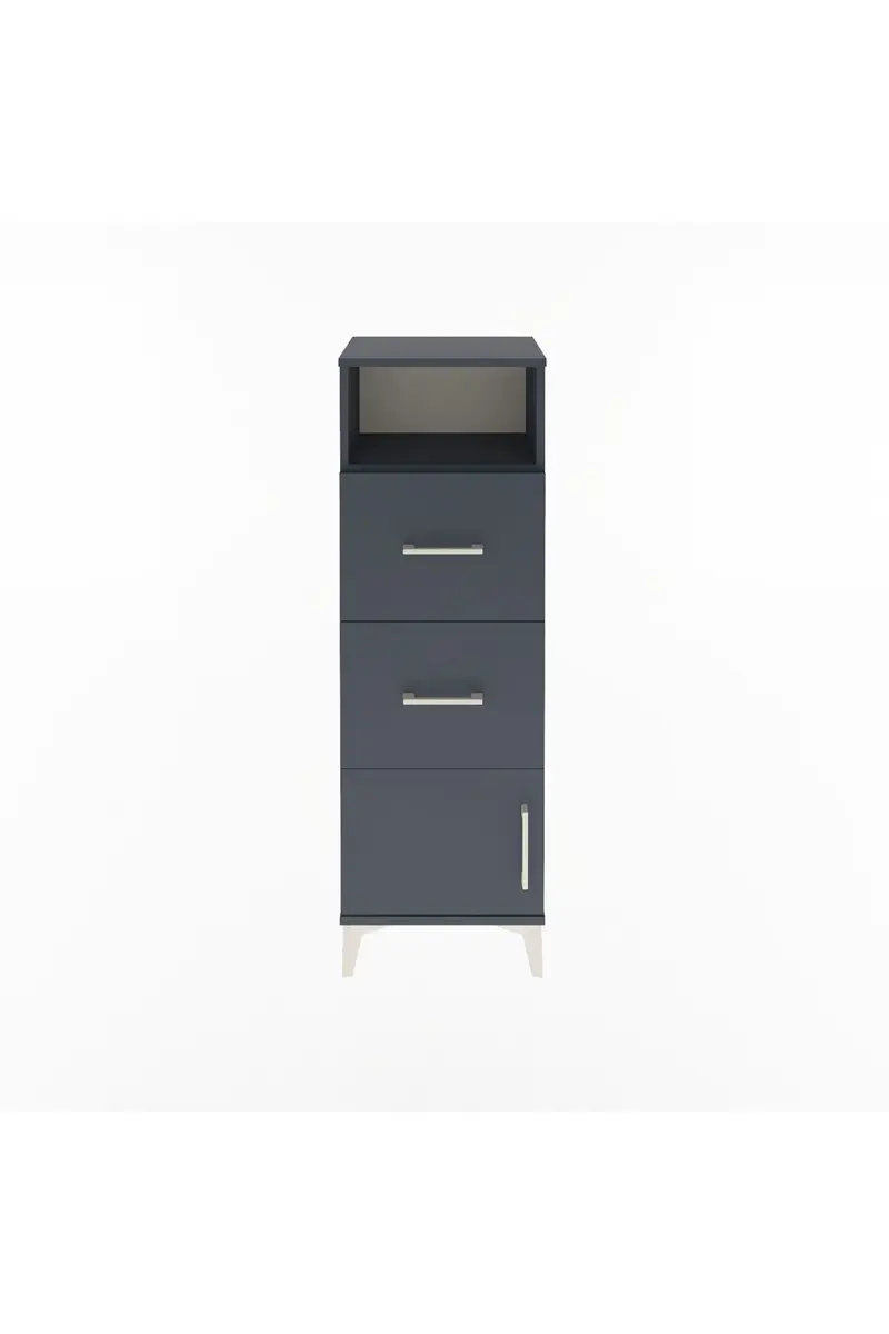 Arges Dolap Tek Raflı 2 Çekmeceli Tek Kapaklı 44x30x134