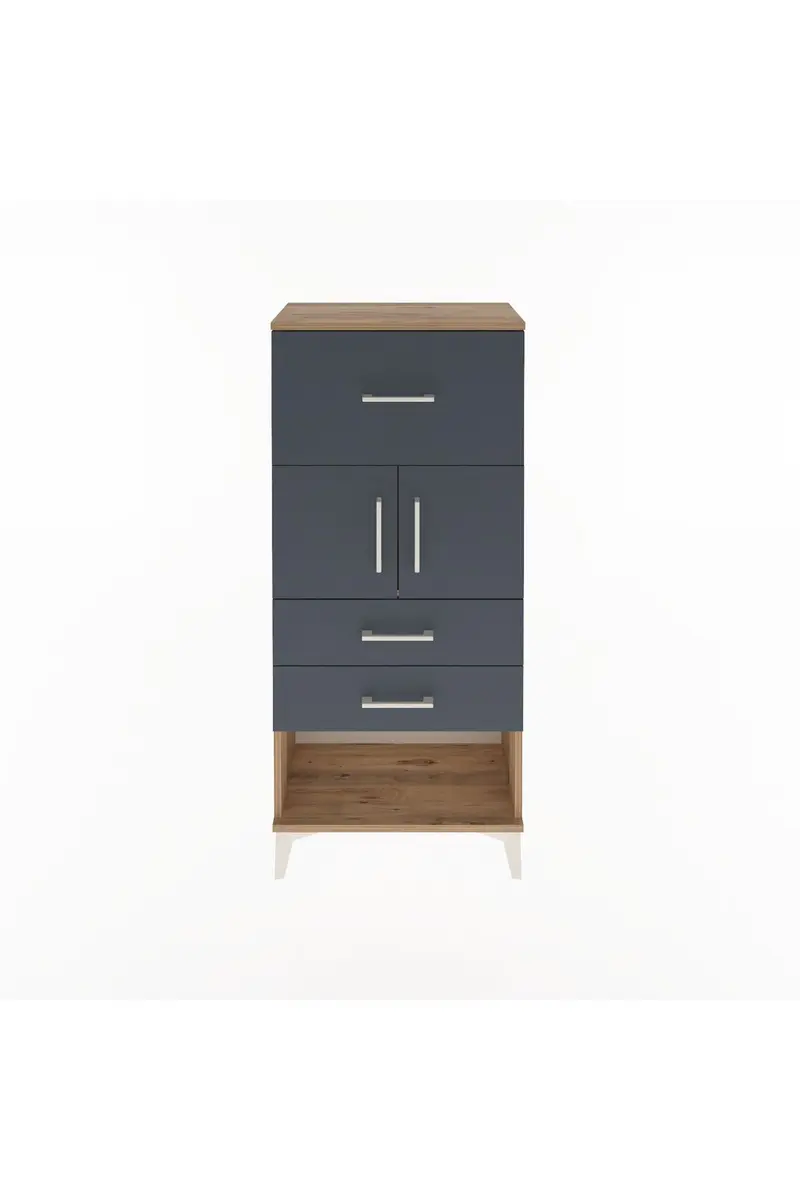 Arges Dolap Tek Raflı 3 Çekmeceli 2 Kapaklı 60x30x134