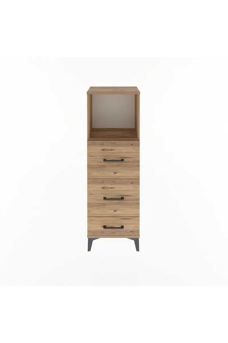 Arges Dolap Tek Raflı 3 Çekmeceli 44x30x134