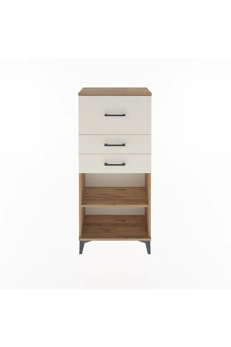 Arges Dolap Tek Raflı 3 Çekmeceli 60x30x134