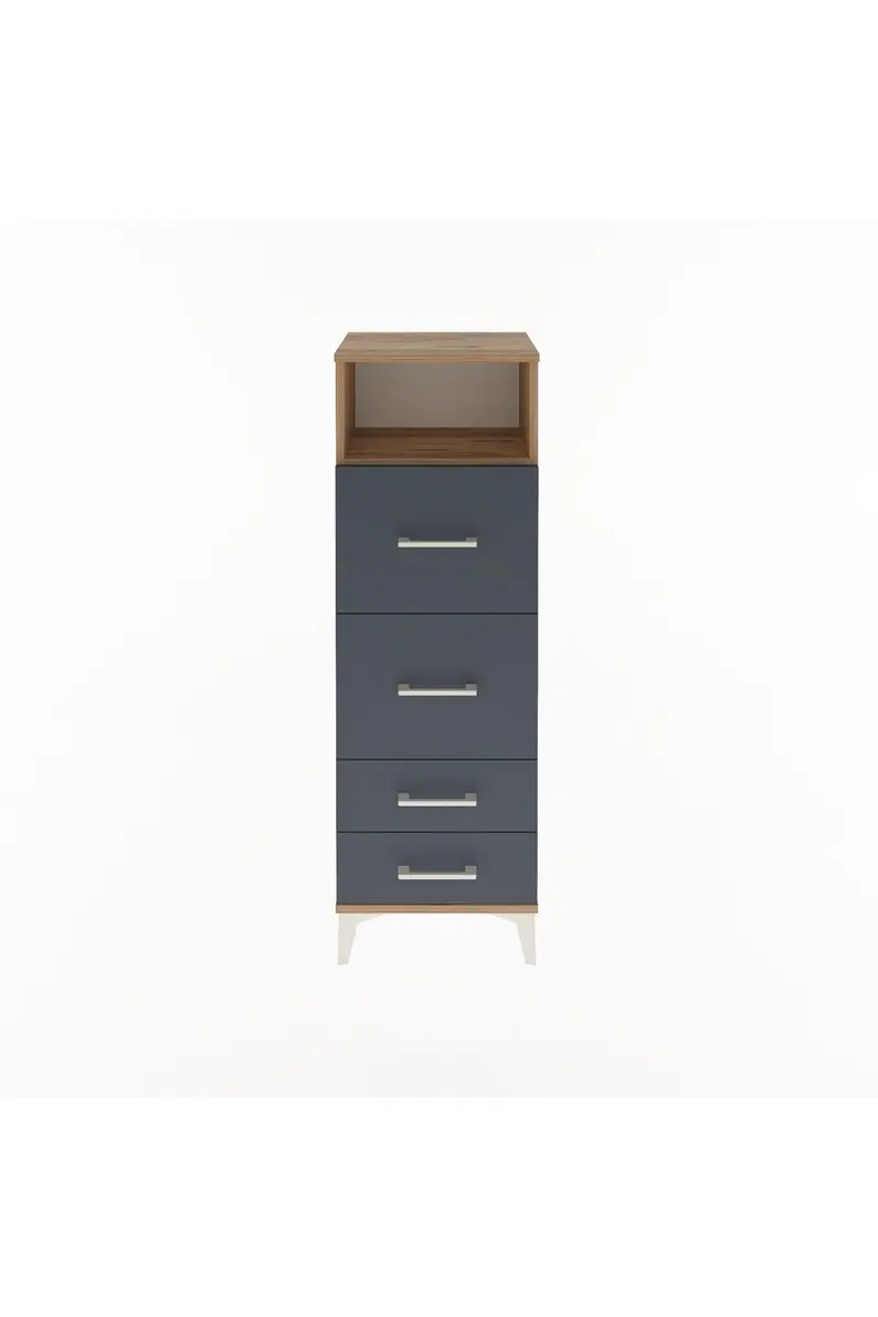 Arges Dolap Tek Raflı 4 Çekmeceli 44x30x134