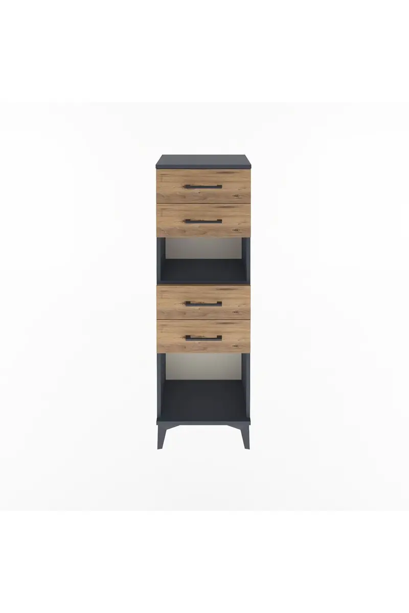 Arges Dolap Tek Raflı 4 Çekmeceli 44x30x134