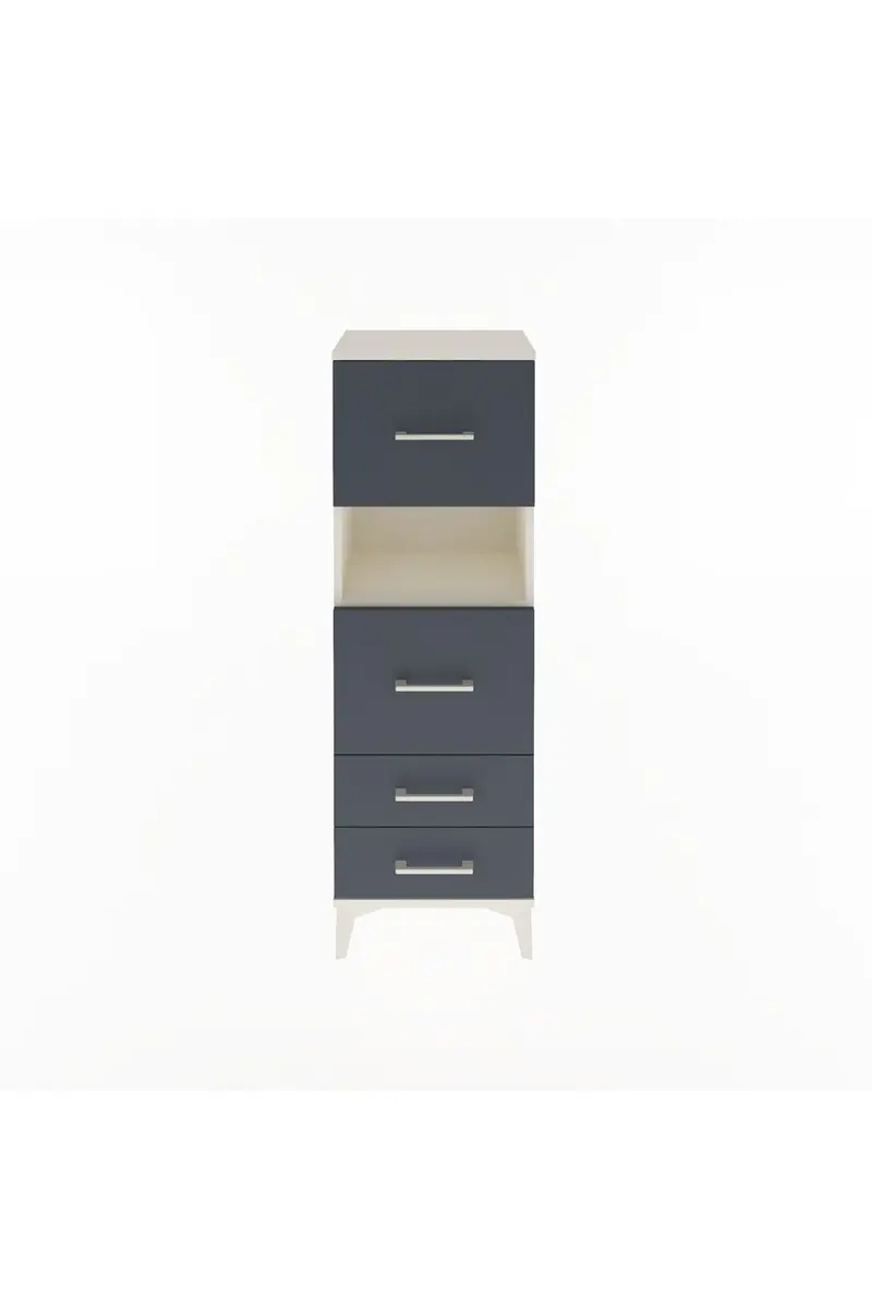 Arges Dolap Tek Raflı 4 Çekmeceli 44x30x134