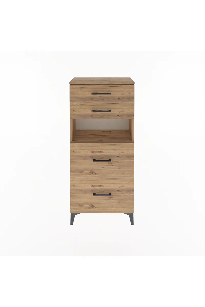 Arges Dolap Tek Raflı 4 Çekmeceli 60x30x134