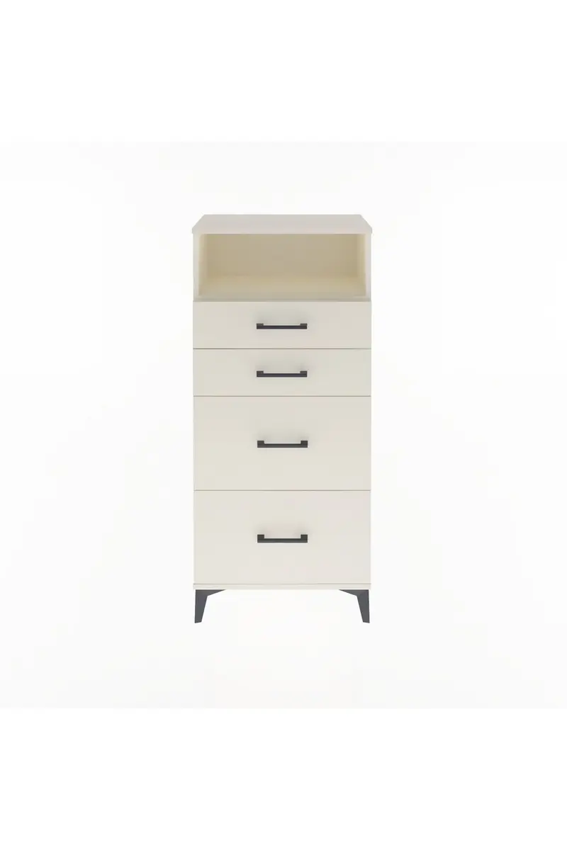 Arges Dolap Tek Raflı 4 Çekmeceli 60x30x134