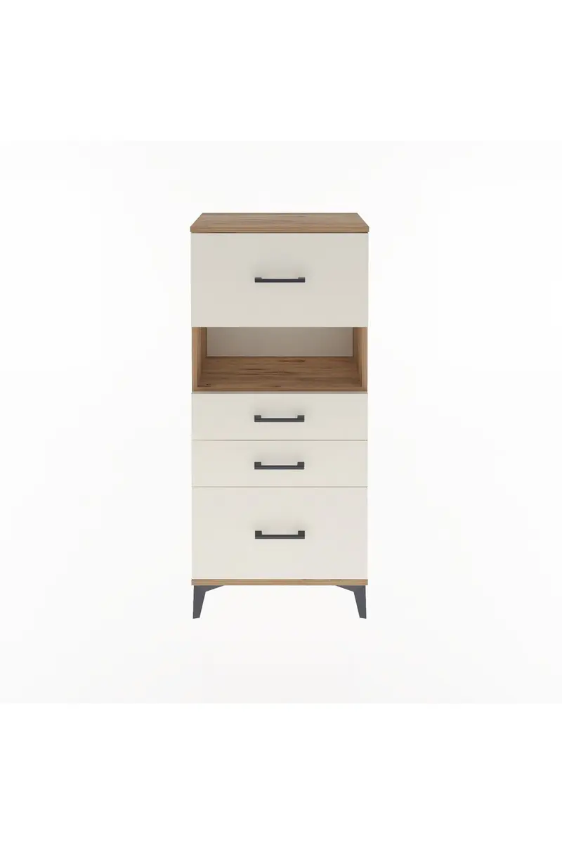 Arges Dolap Tek Raflı 4 Çekmeceli 60x30x134