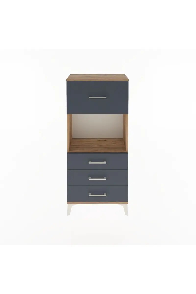 Arges Dolap Tek Raflı 4 Çekmeceli 60x30x134