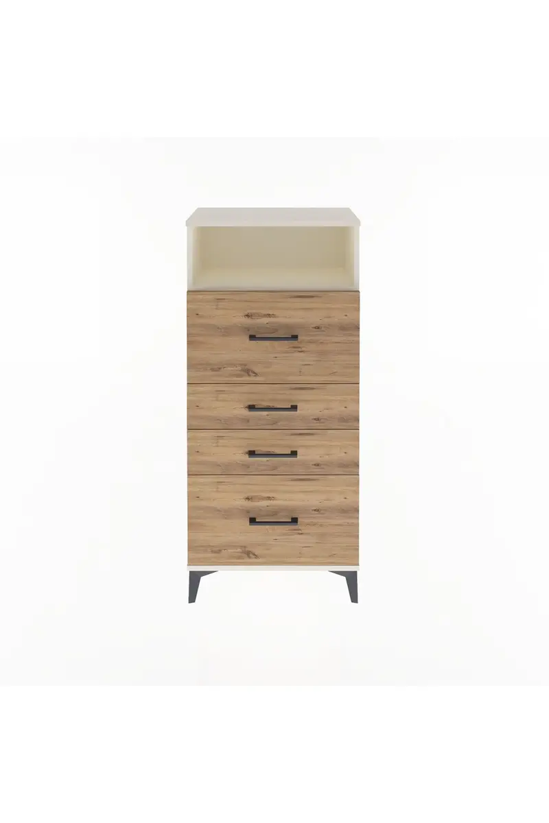 Arges Dolap Tek Raflı 4 Çekmeceli 60x30x134