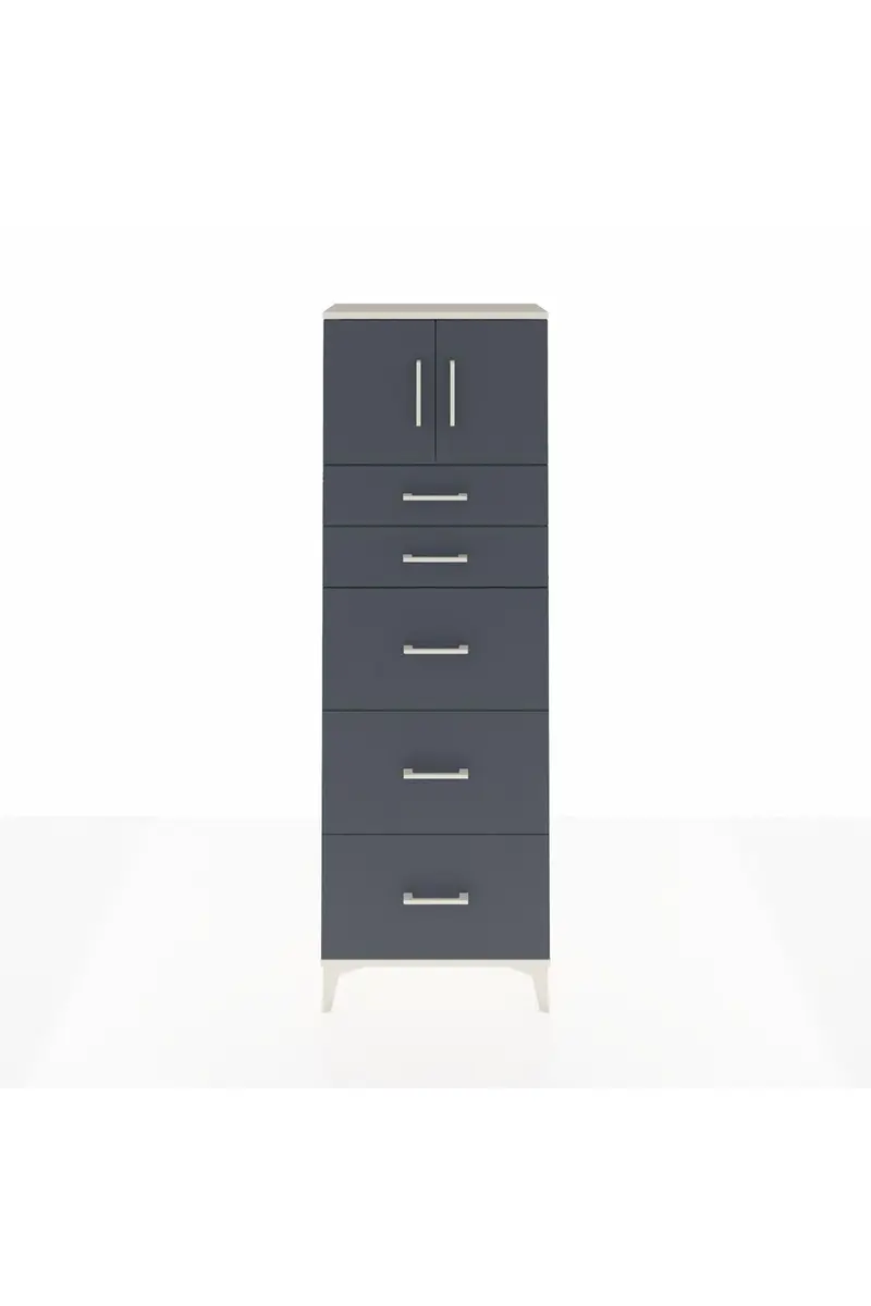 Arges Dolap Tek Raflı 5 Çekmeceli 2 Kapaklı 60x30x182