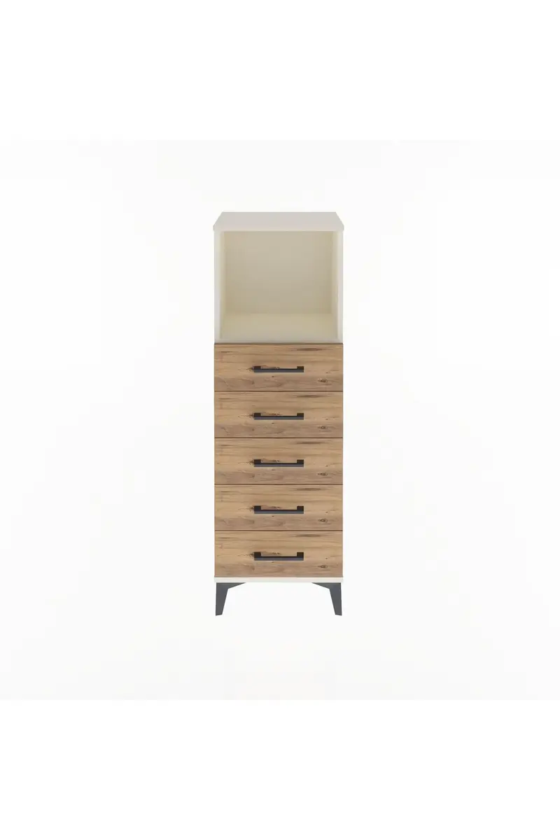 Arges Dolap Tek Raflı 5 Çekmeceli 44x30x134