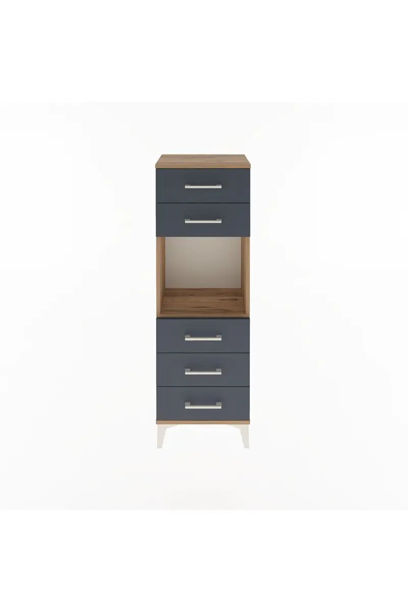 Arges Dolap Tek Raflı 5 Çekmeceli 44x30x134