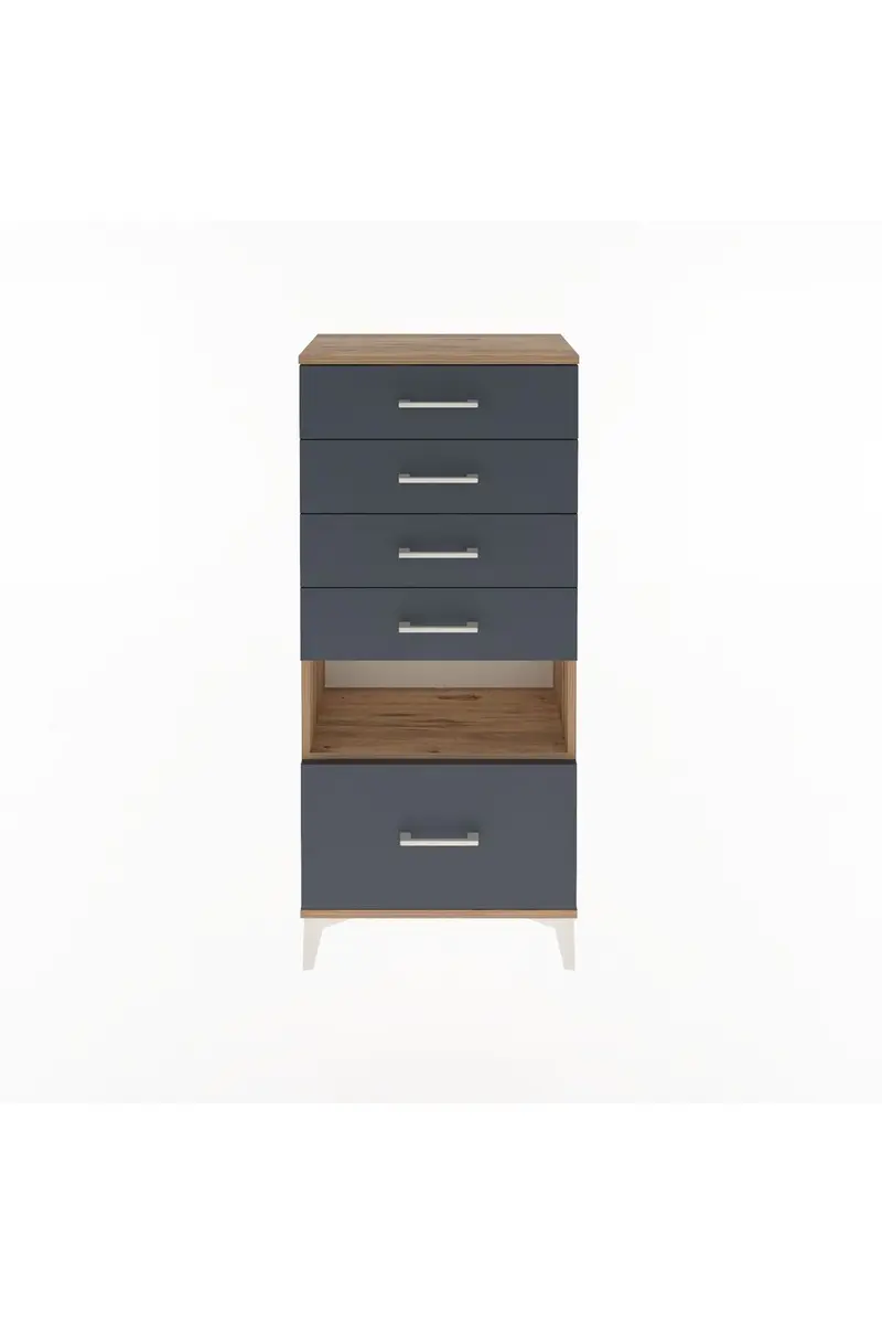 Arges Dolap Tek Raflı 5 Çekmeceli 60x30x134