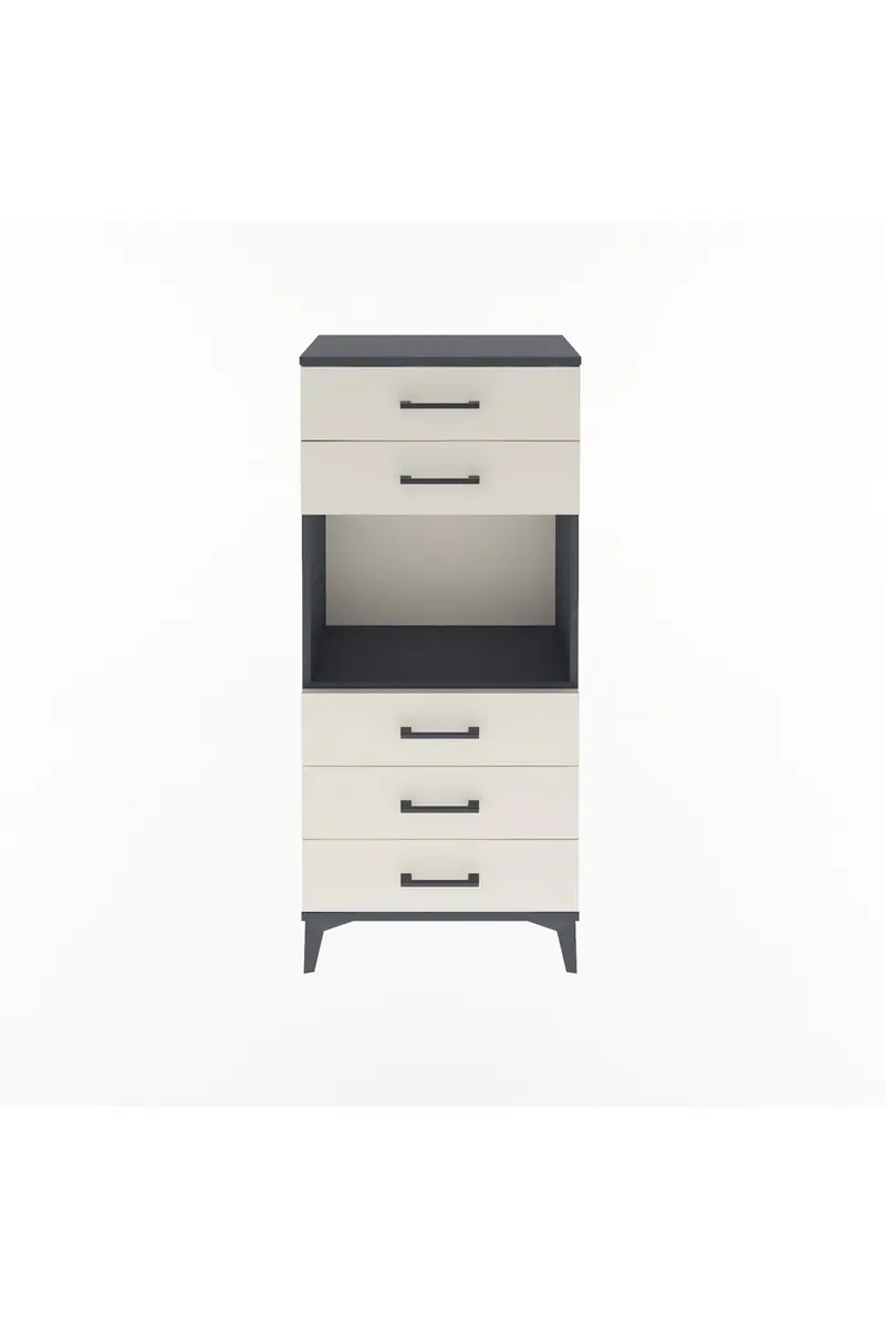 Arges Dolap Tek Raflı 5 Çekmeceli 60x30x134
