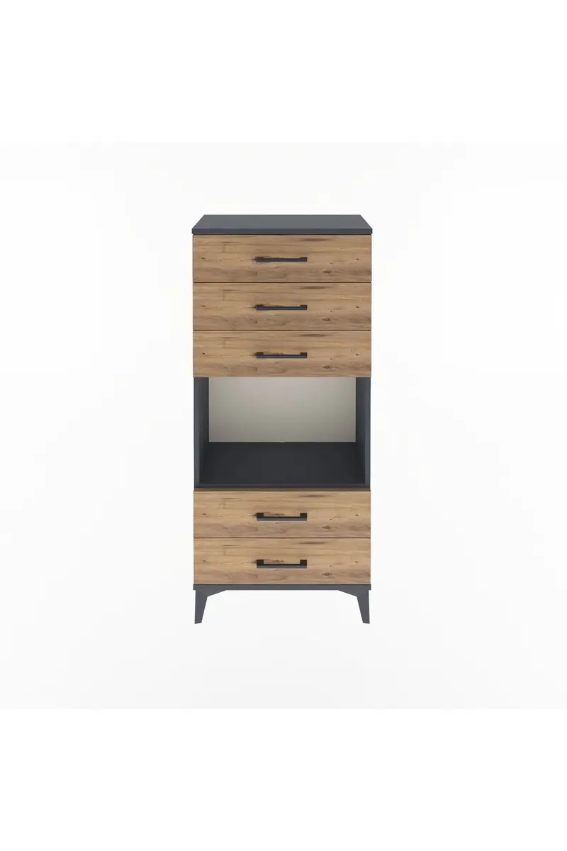 Arges Dolap Tek Raflı 5 Çekmeceli 60x30x134