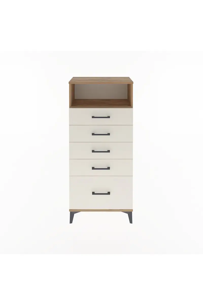 Arges Dolap Tek Raflı 5 Çekmeceli 60x30x134