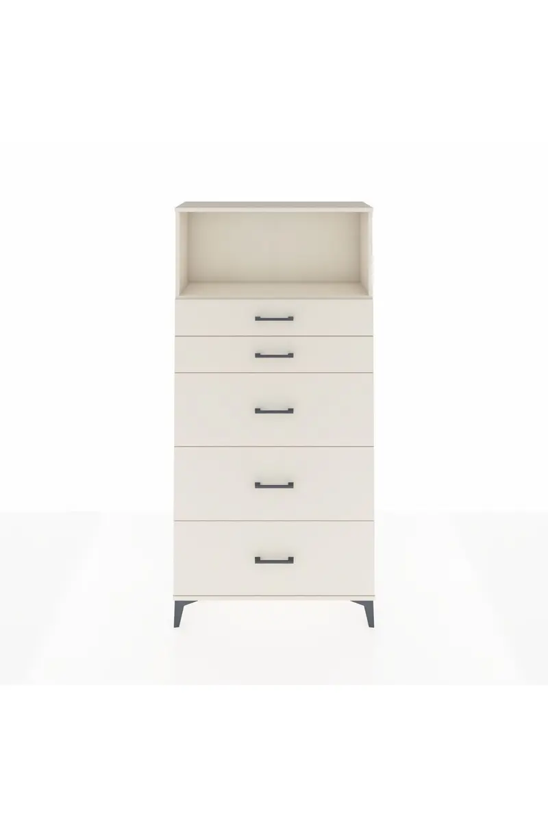 Arges Dolap Tek Raflı 5 Çekmeceli 88x30x182
